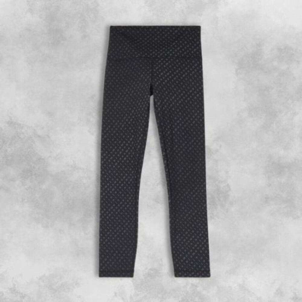 Lululemon Wunder Train High-Rise Crop Length All-Over Print High Rise Black W 4